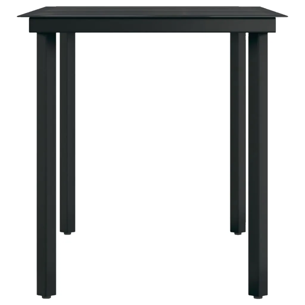 Garten-Esstisch Schwarz 140x70x74 cm Stahl und Glas