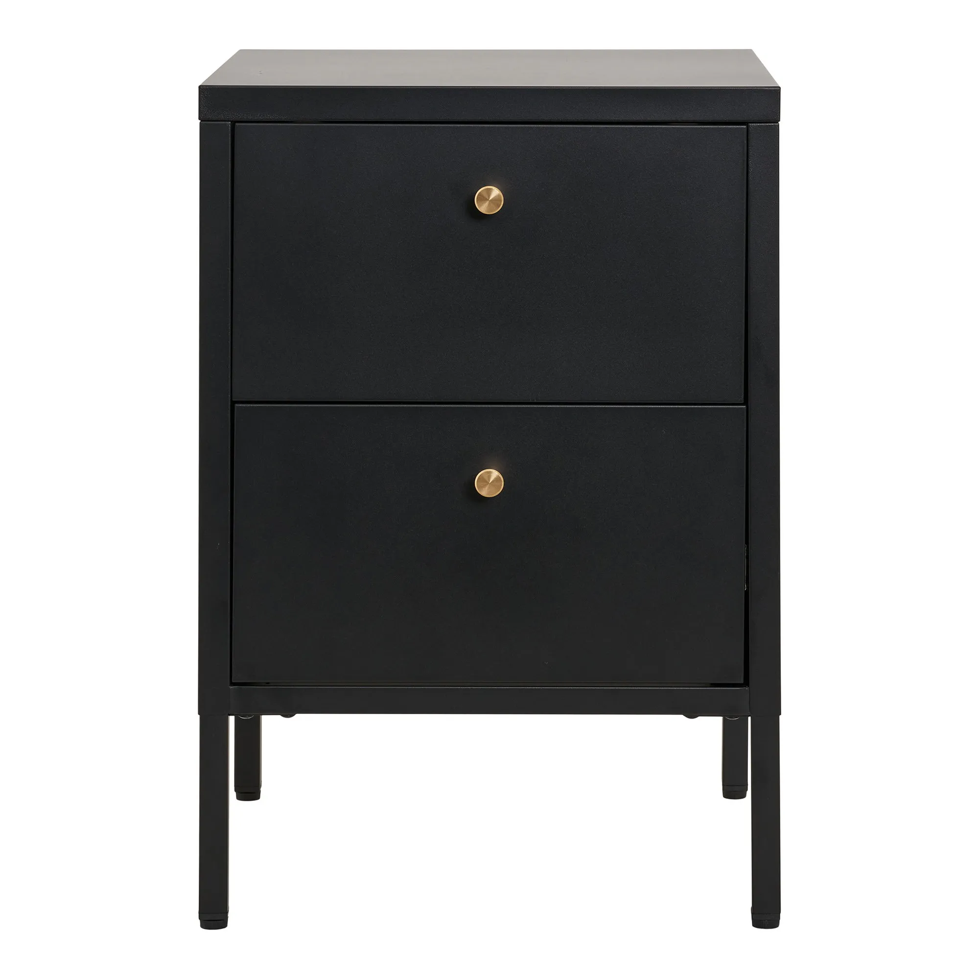 tinkaro Kommode Dalby 2 Schubladen 40x40x60 cm Schwarz