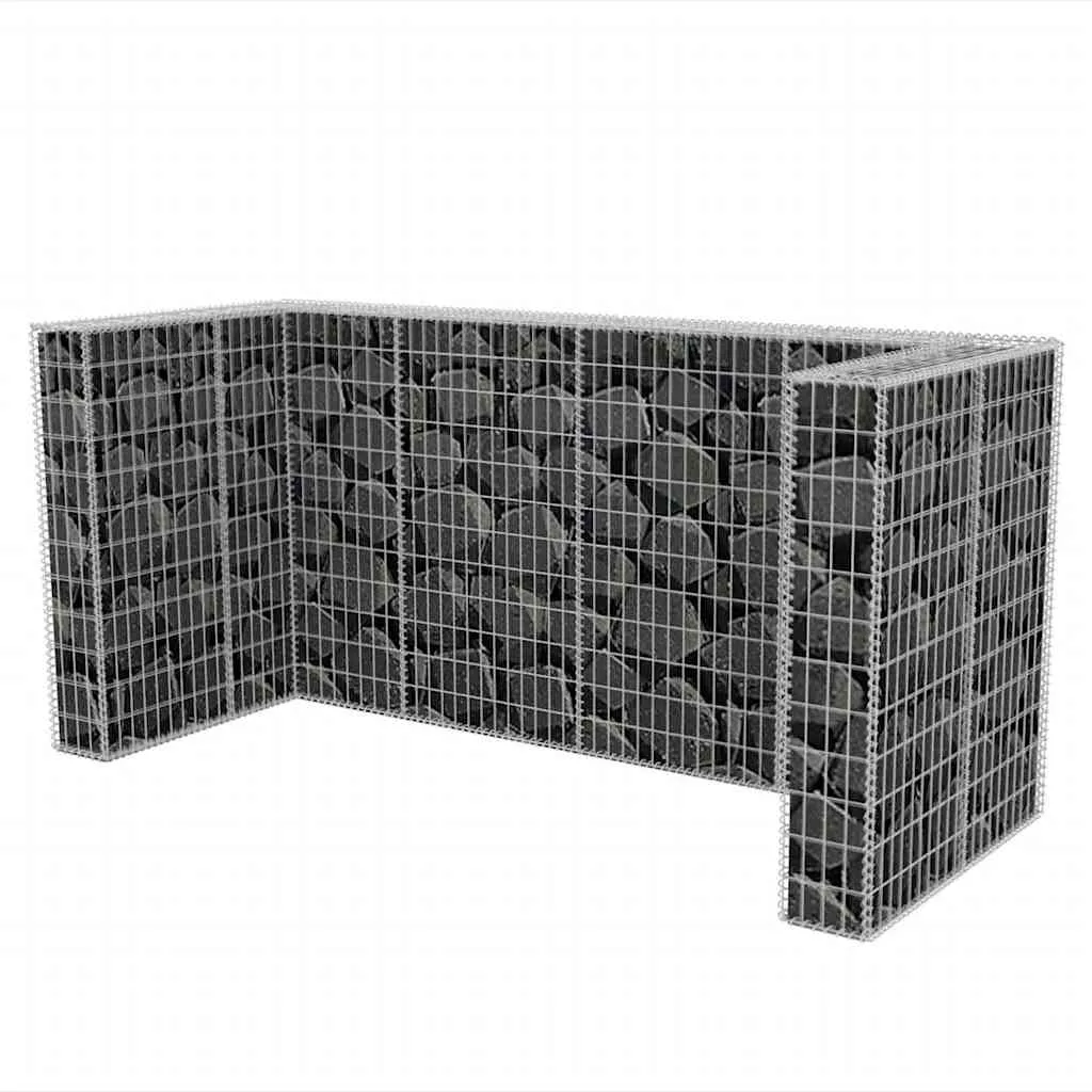 Gabionen-Mülltonnenverkleidung 250x100x120 cm Silber