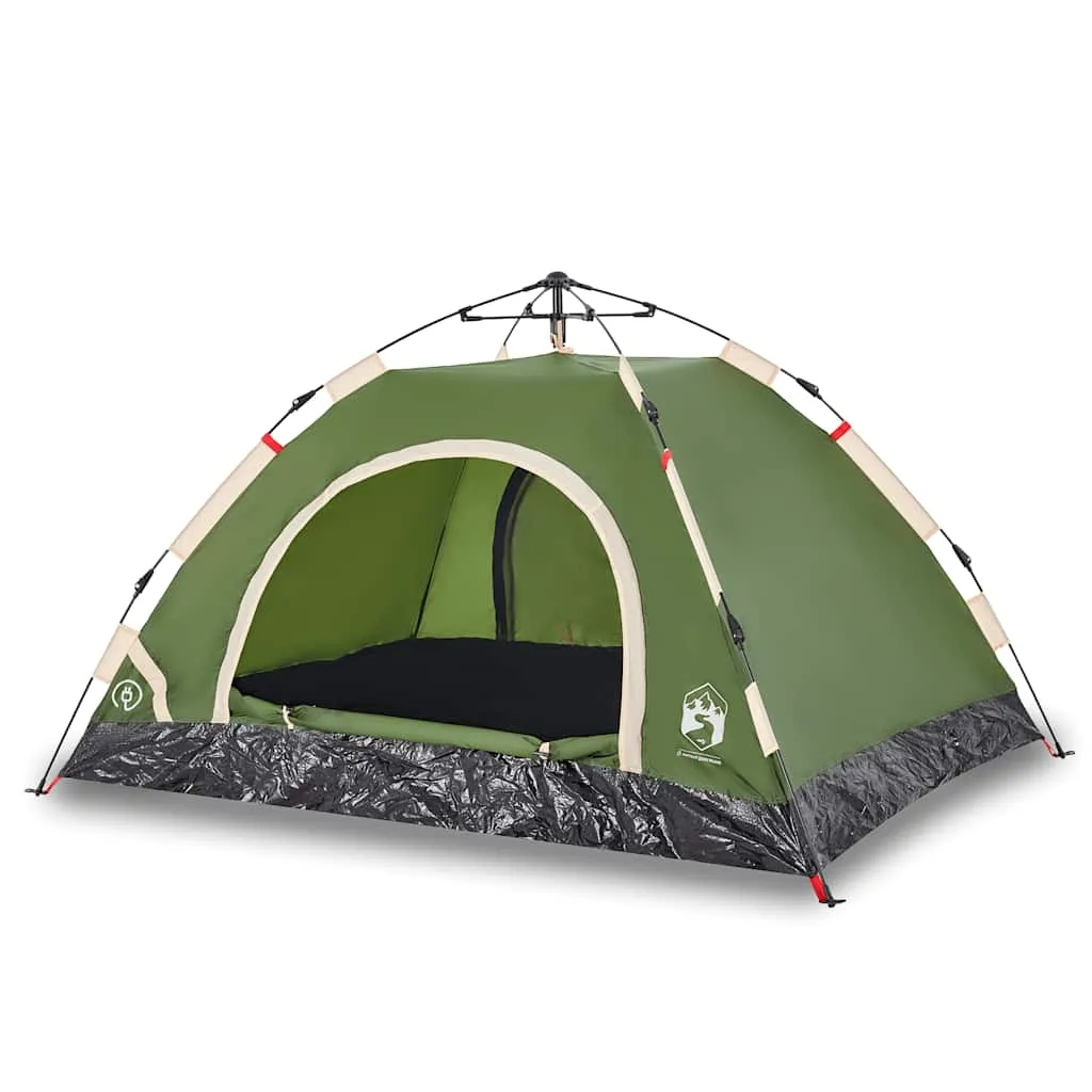 Campingzelt Grün 260 x 200 x 160 cm wasserdicht mit E-Anschluss