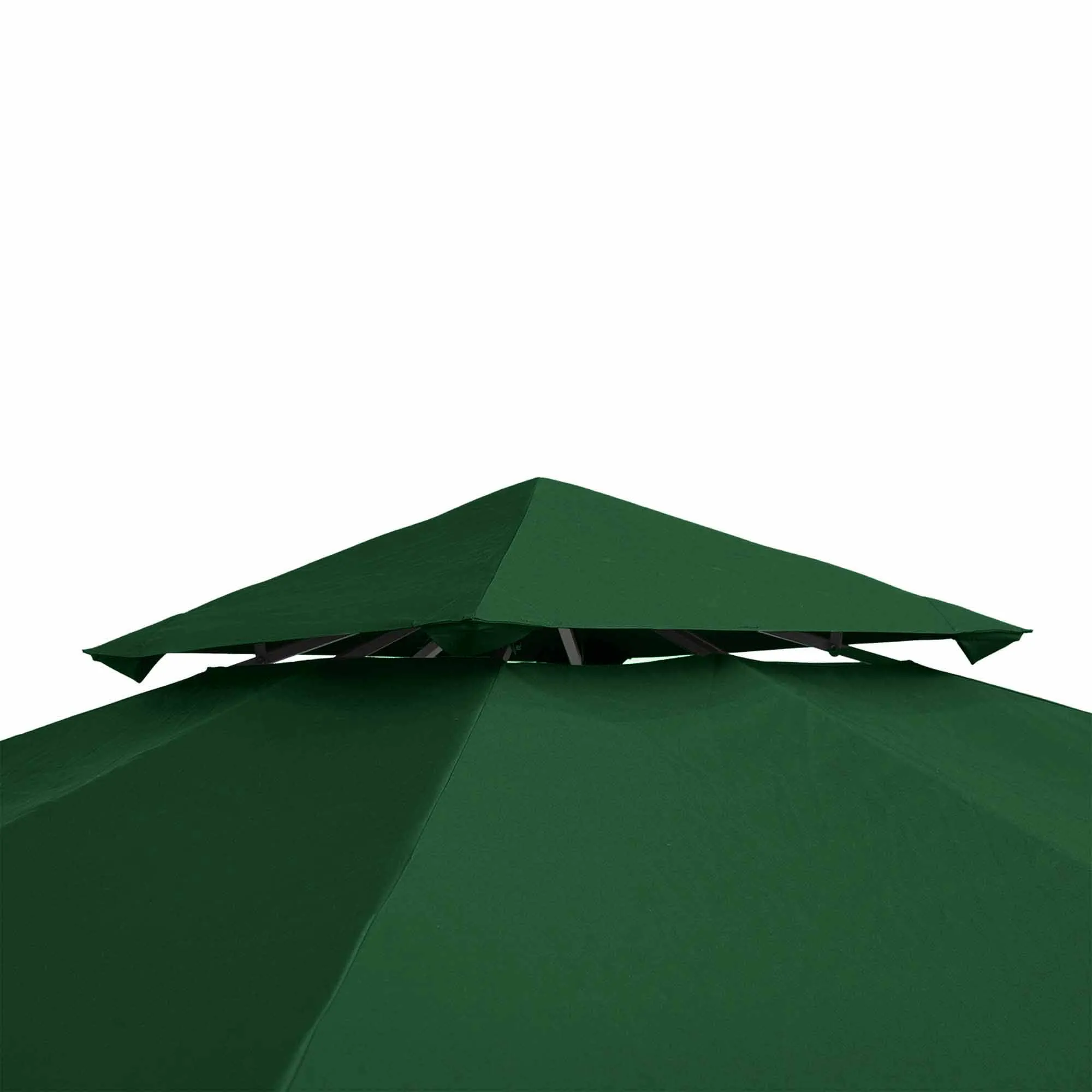 Ersatzdach für Pavillon 3 x 3 m wasserdicht Pavillondach mit Doppeldach Ablauflöcher, Ersatzbezug Ersatzteile für Gartenpavillon Gartenzelt Dunkelgrün