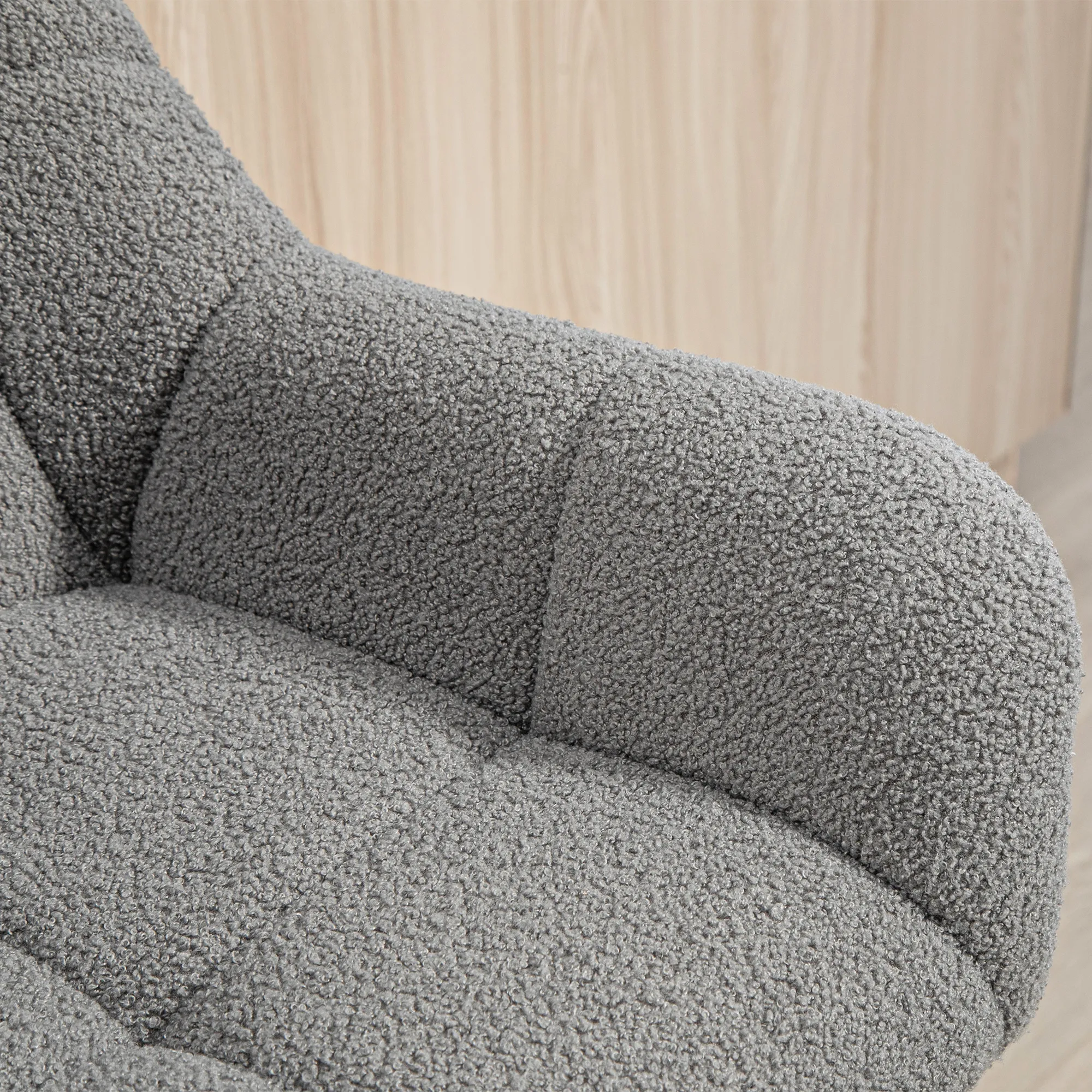 Barhocker 2er-Set Retro-Design höhenverstellbar Fleece-Optik Grau + Schwarz