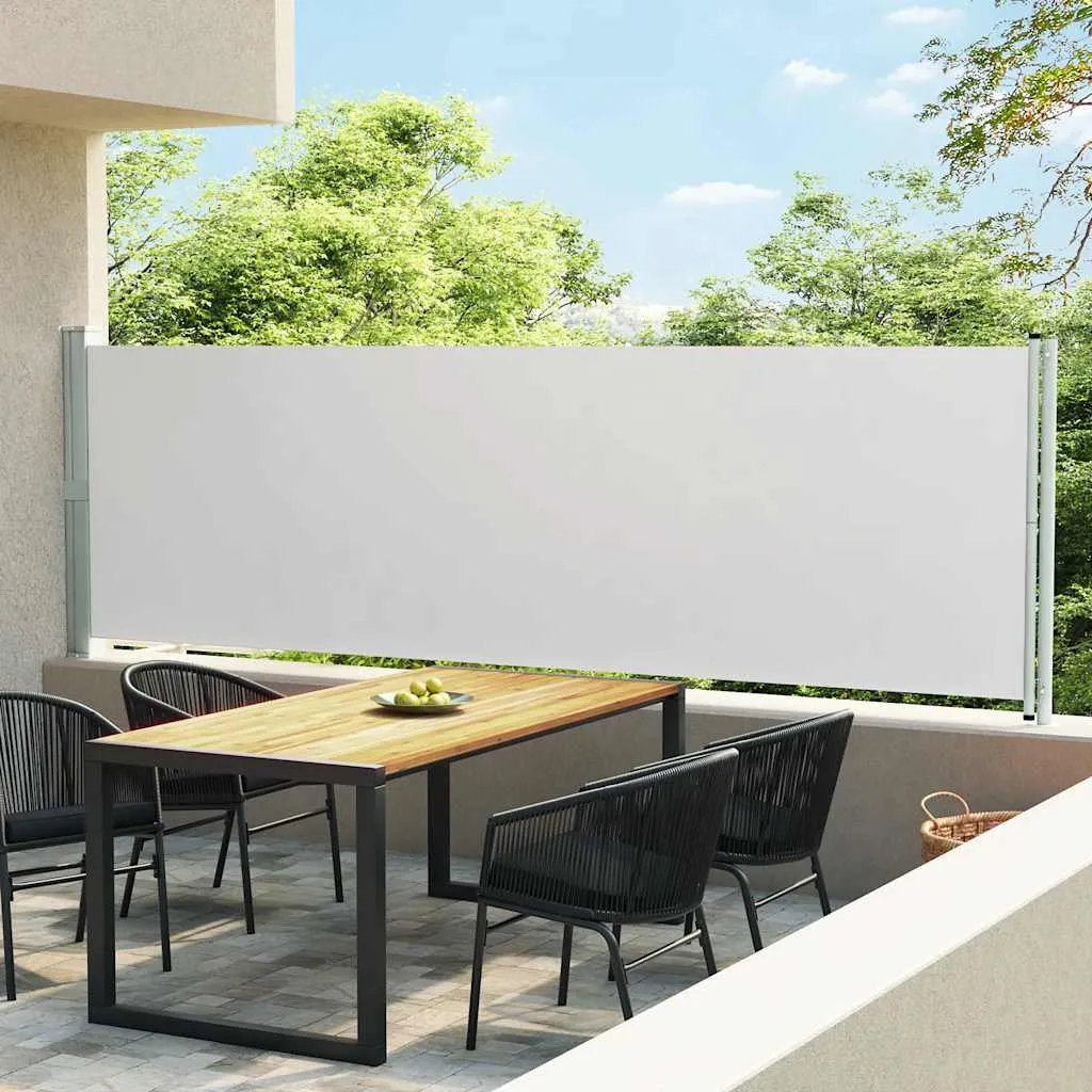 Seitenmarkise 140 x (0-600) cm in Creme und Grau