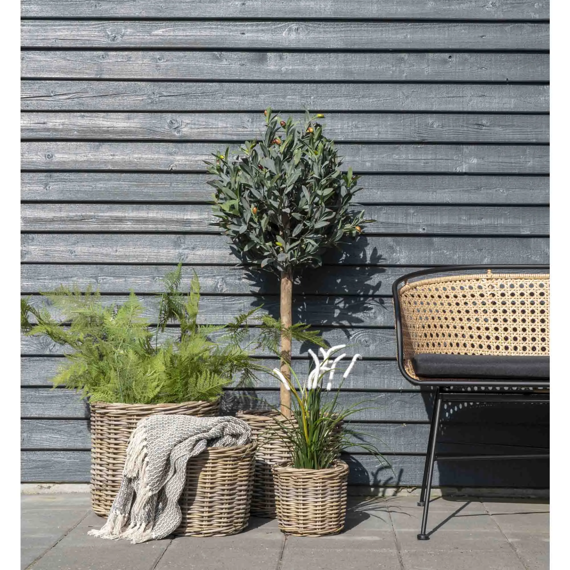 tinkaro Korb-Set 4-teilig Kubu-Rattan 40-35-29-25 cm Natur