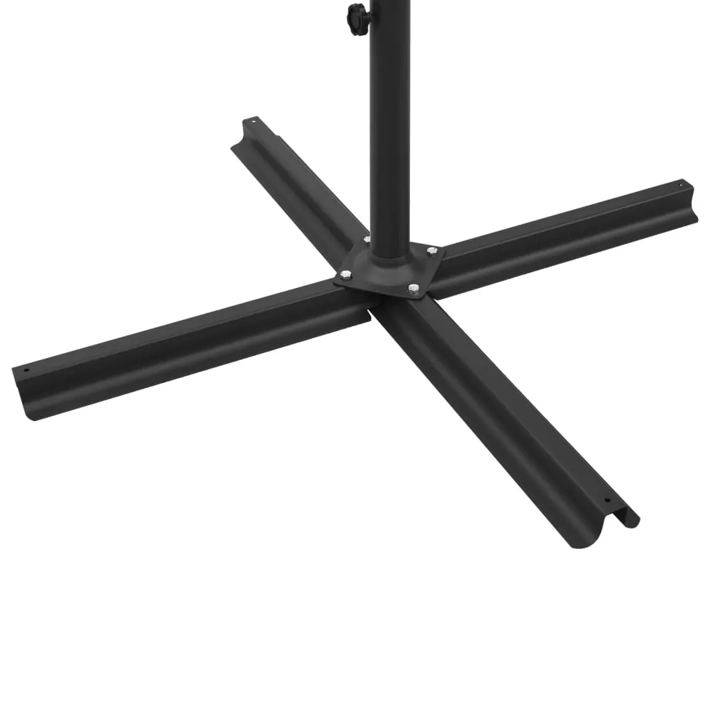 Doppel-Sonnenschirm Sandweiß 600x290x260 cm mit Stahlgestell