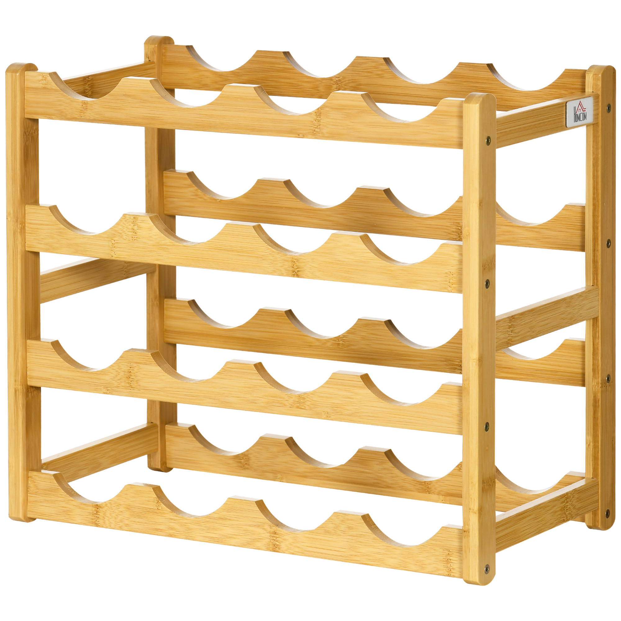 Weinregal aus Bambus 43L x 23,5B x 38H cm für 16 Flaschen