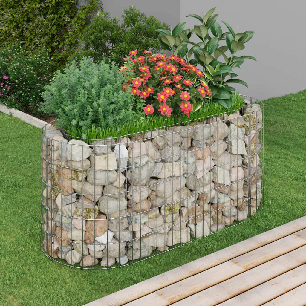 Gabionen-Hochbeet 120x50x50 cm Silber verzinktes Eisen