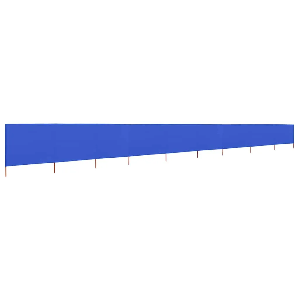 9-teiliger faltbarer Windschutz 1200x160 cm Azurblau mit Massivholz-Stangen
