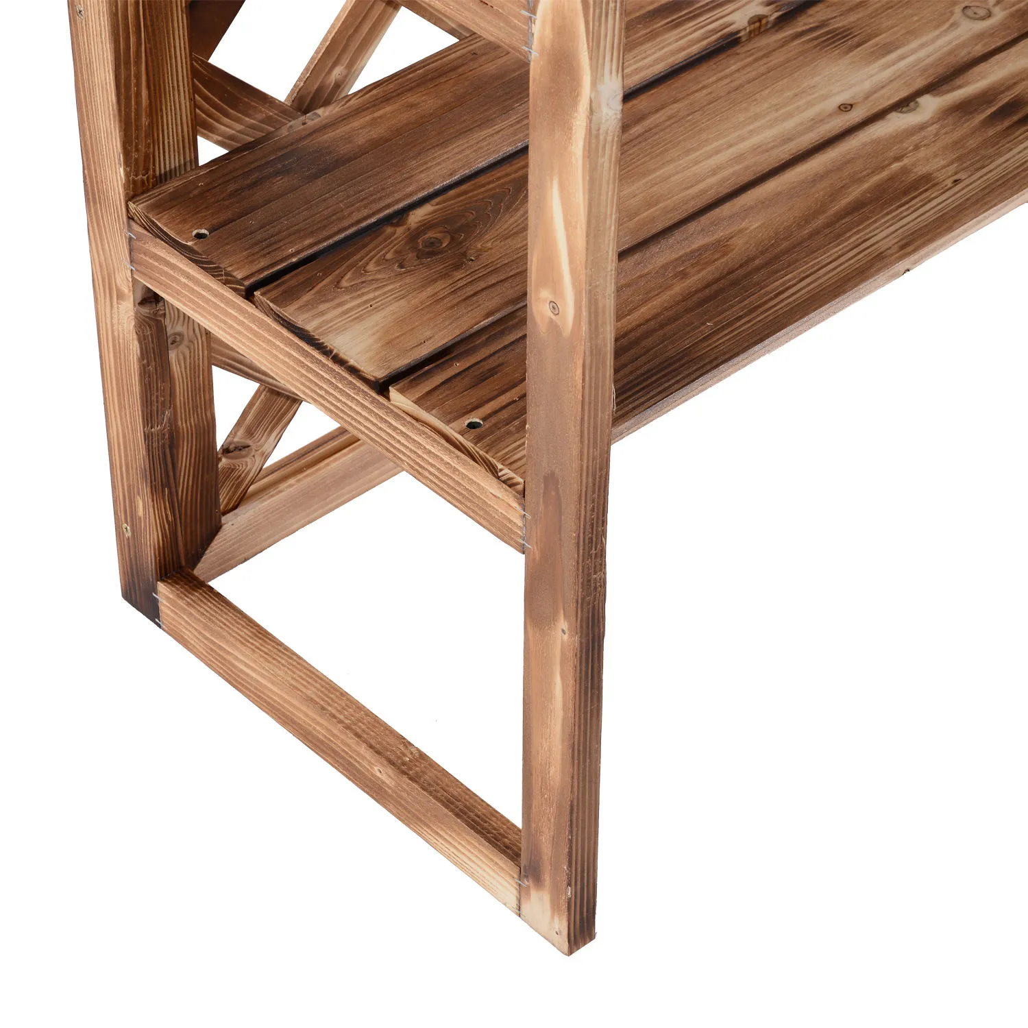Blumenregal Natur 75x38x120cm aus verrotungsbeständigem Massivholz