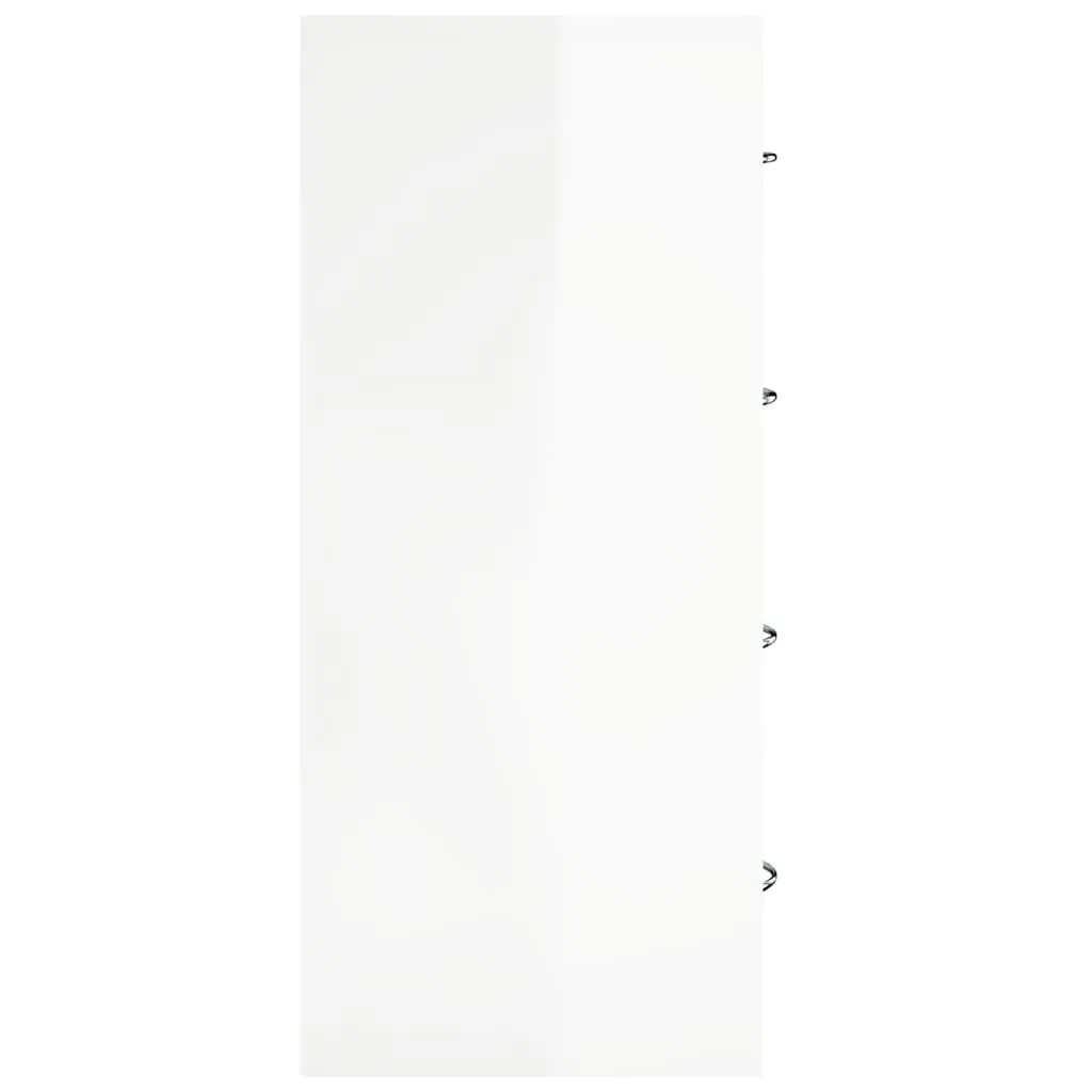 Kommode mit 4 Schubladen 60x30,5x71 cm Hochglanz-Weiß