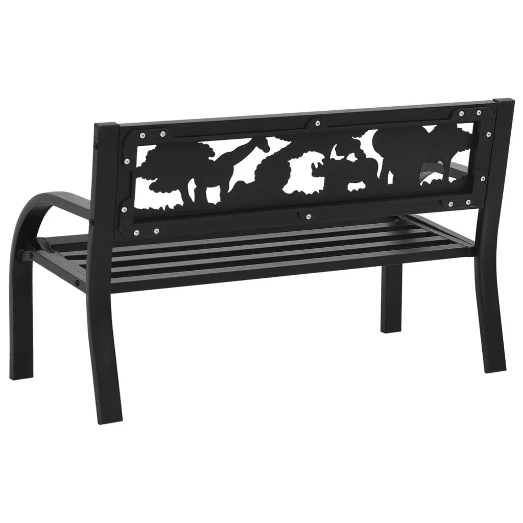 Kinder-Sitzbank aus Stahl Schwarz 86 x 41 x 53 cm