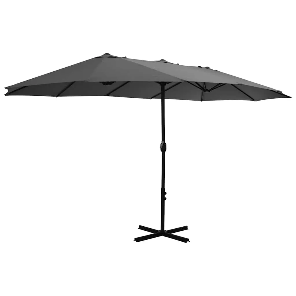 Doppel-Sonnenschirm 460x270x246 cm Anthrazit mit Aluminiumgestell