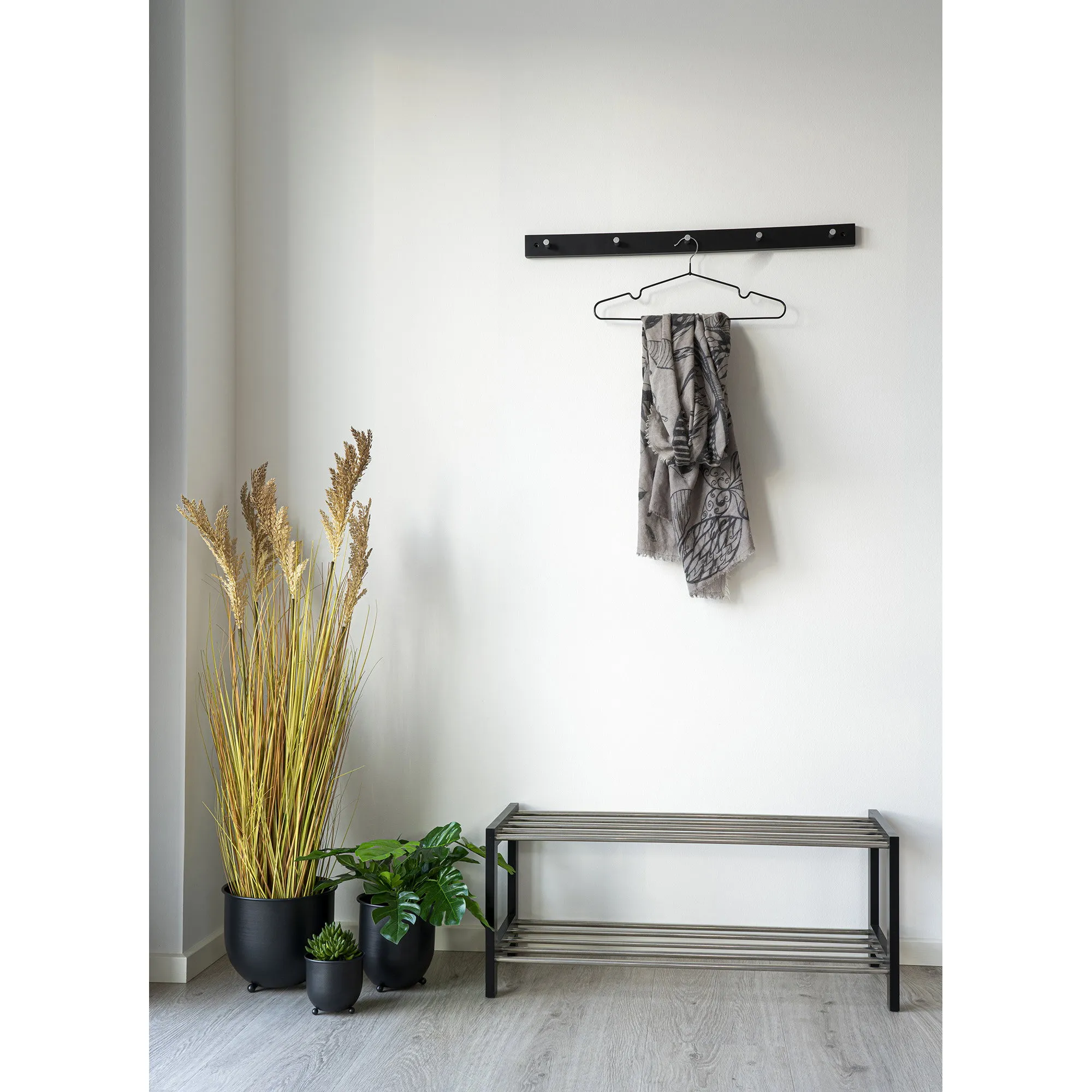 tinkaro Schuhregal Padova 2 Ebenen 78x34x32 cm Schwarz