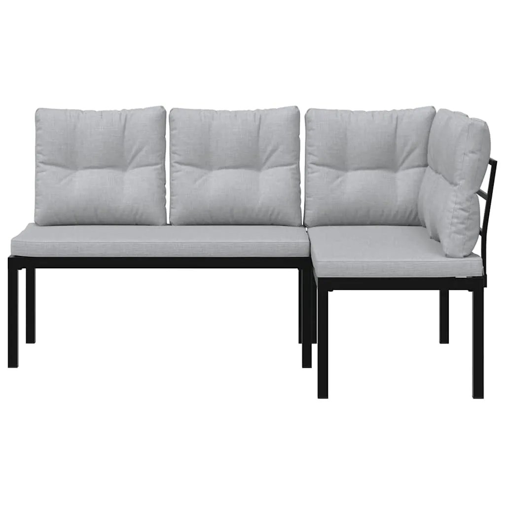 Gartenbank Schwarz 118 x 63 x 78 cm mit Kissen
