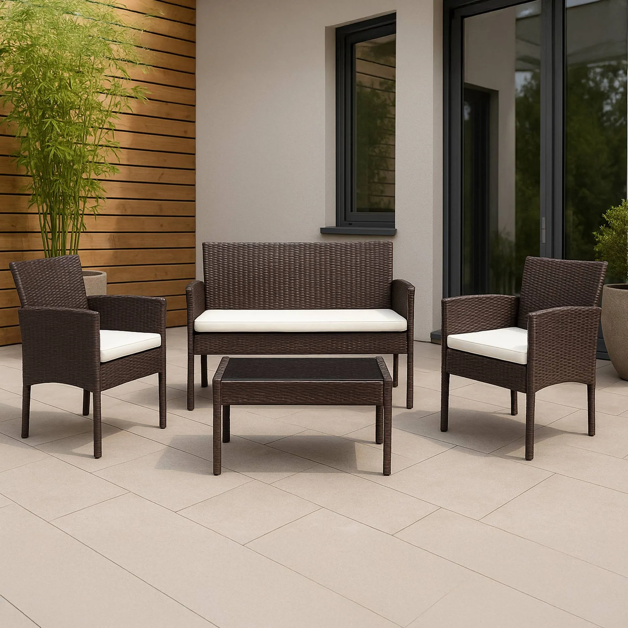 Sitzgruppe Ramunda 201x103x77 cm braun