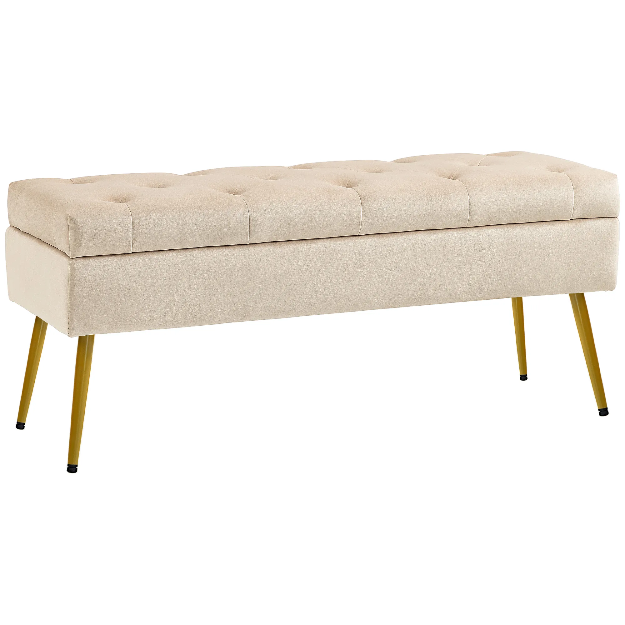 Sitzhocker mit Stauraum 102x35x43 cm Beige