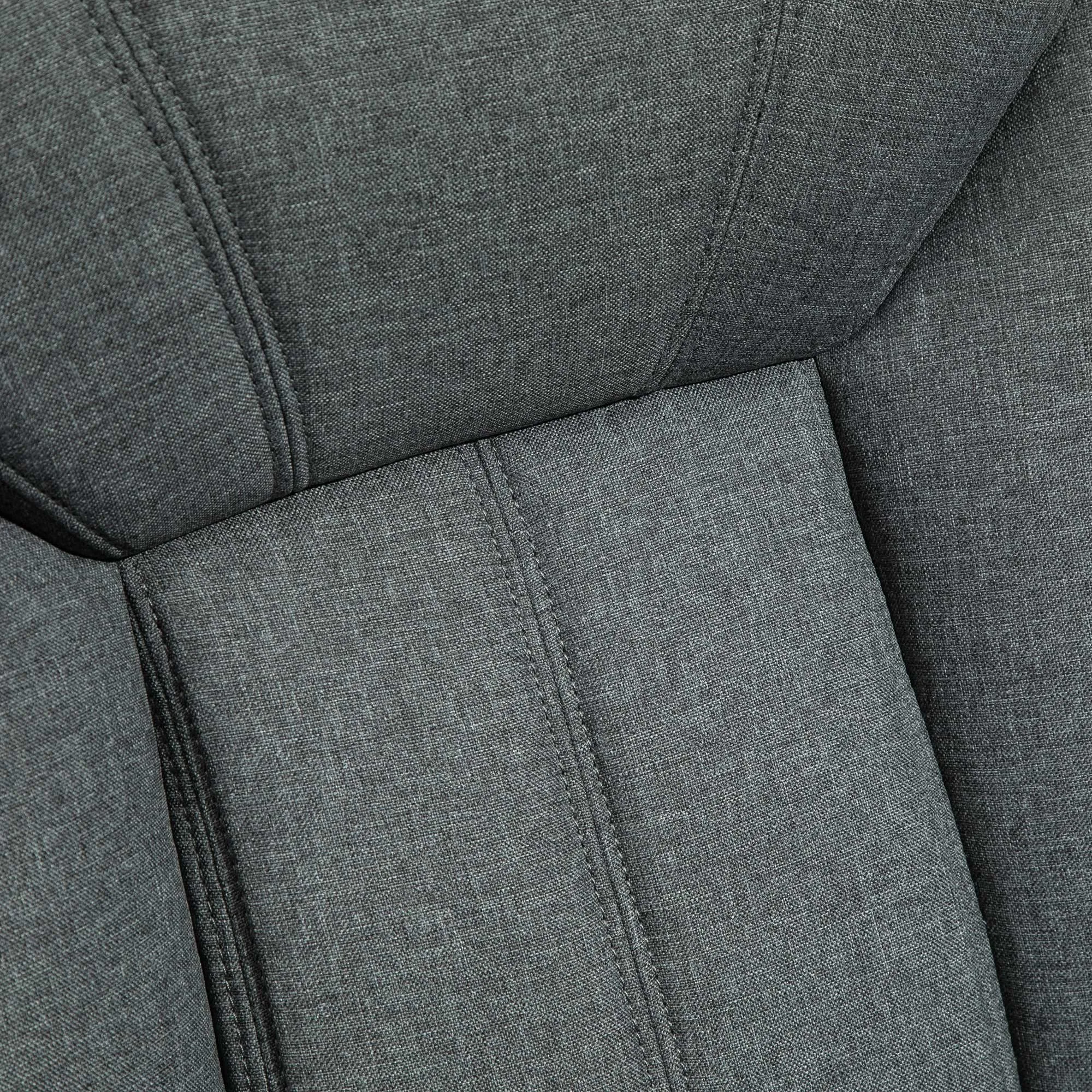 Bürostuhl mit Wippfunktion ergonomischer Stuhl mit gepolsterte Armlehne Kopfstütze höhenverstellbarer Schreibtischstuhl Drehstuhl mit Rückenlehne Nylon Grau 65 x 78 x 110-118 cm