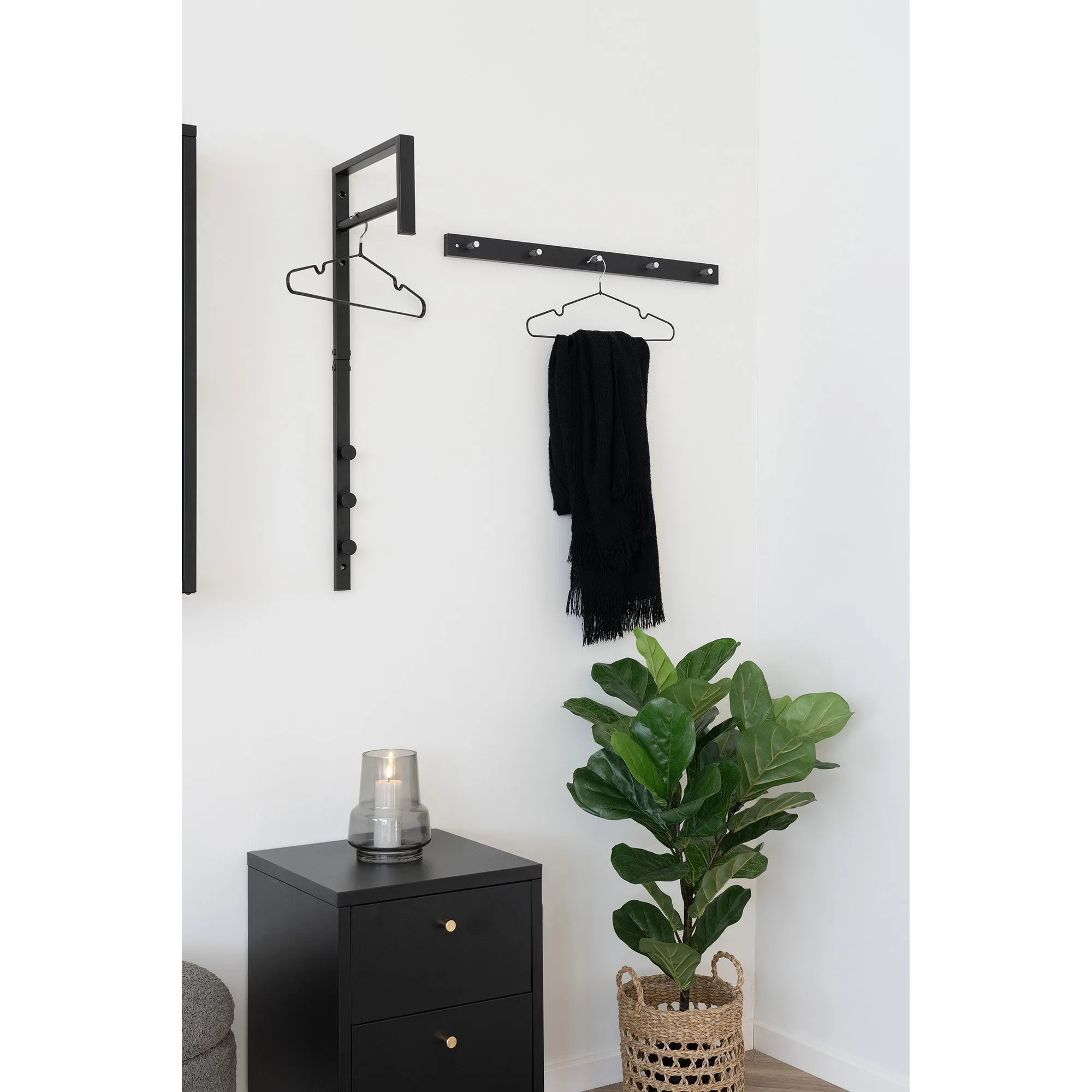 tinkaro Garderobenstativ Trento Metall 3x30x82 cm Schwarz