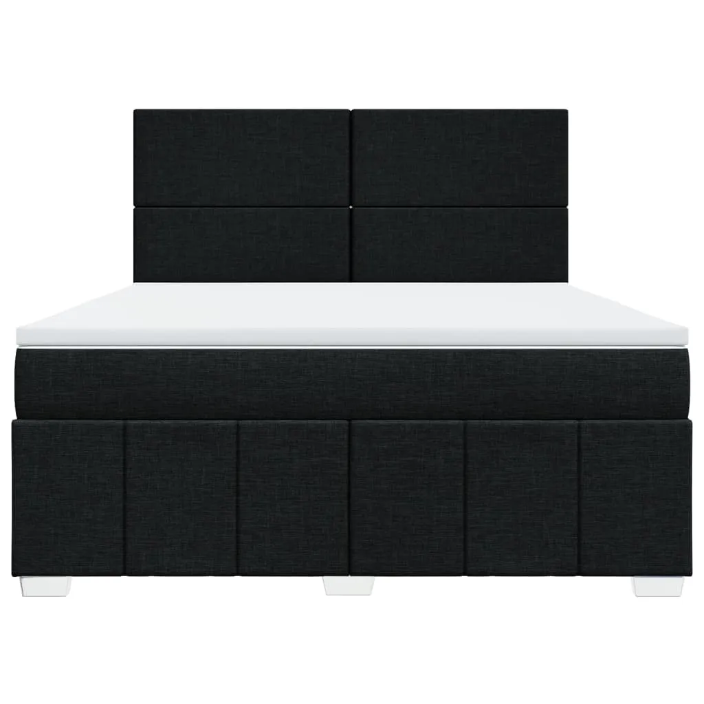 Boxspringbett 180x200 cm Taschenfederkern Schwarz mit Auflage