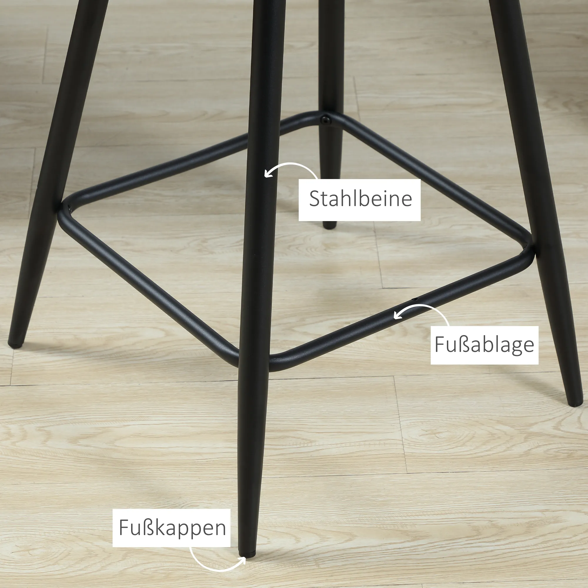 Bistrohocker Grau 50B x 56T x 98H cm im 2er-Set