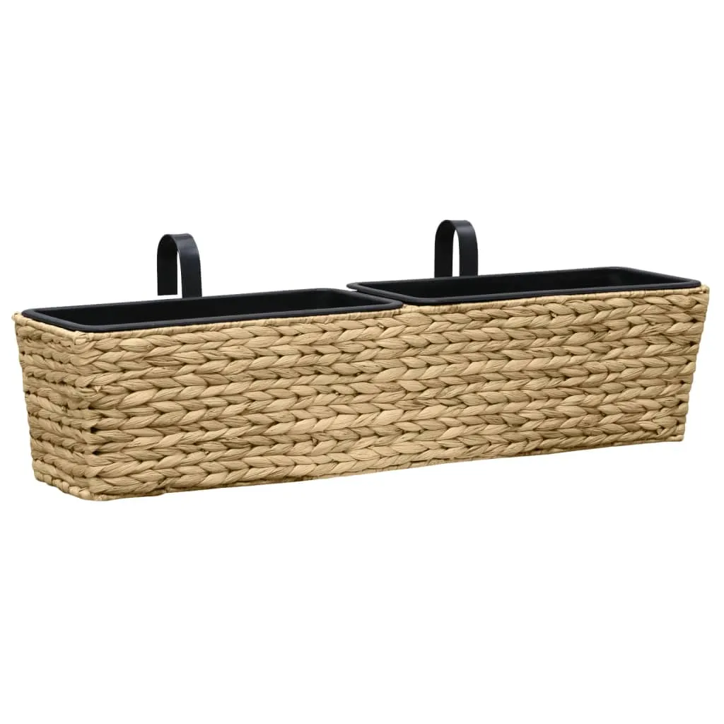 Pflanzgefäß-Set Wasserhyazinthe 80x20x18 cm mit 4 Kunststoff-Innentöpfen