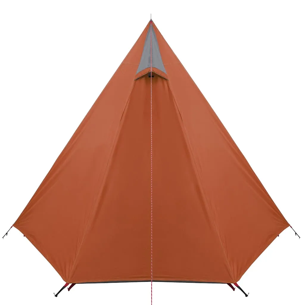 Campingzelt Grau und Orange 470x220x170 cm mit PU-beschichtetem Polyester