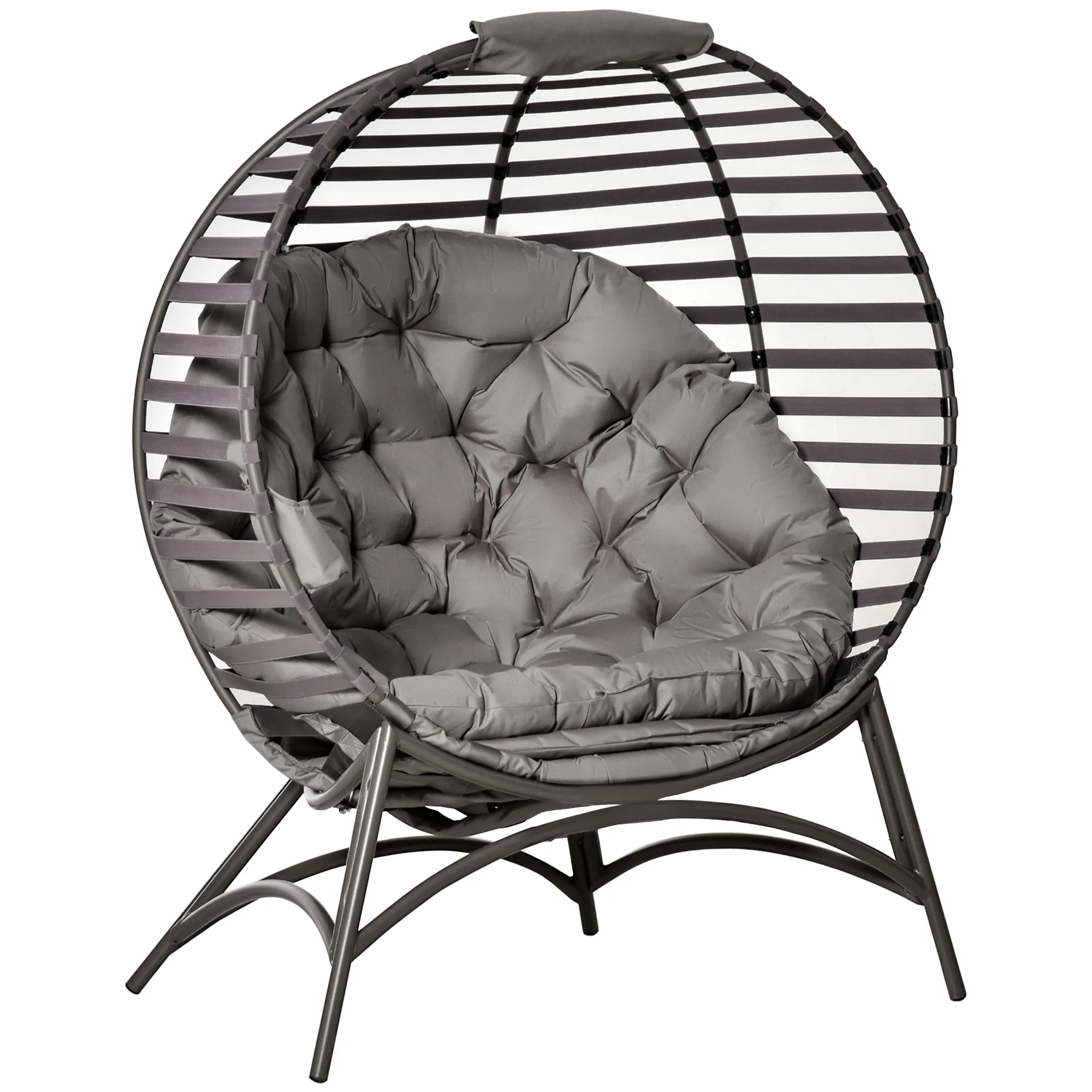 Ovaler Gartenstuhl 118x75x139 cm in Sandbraun