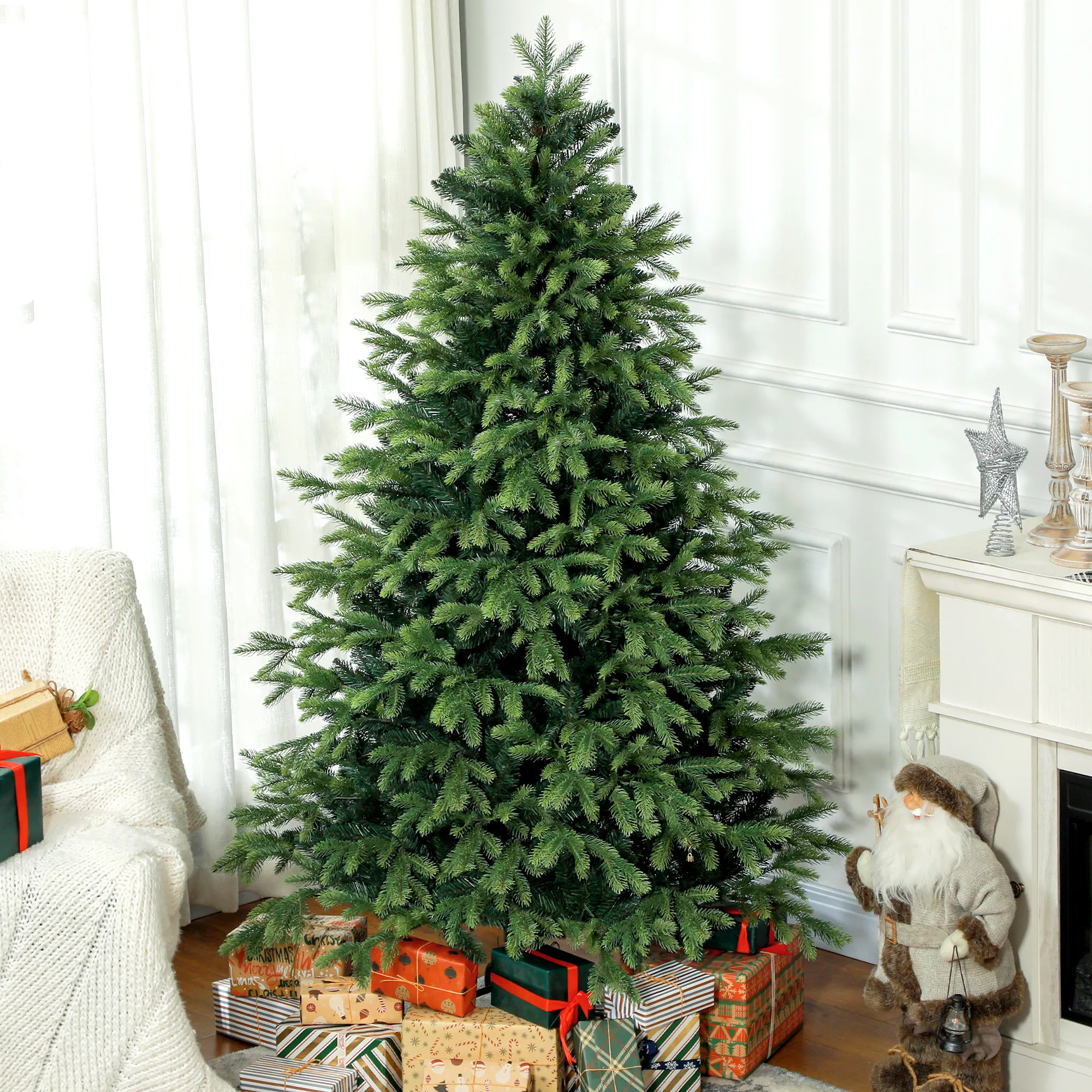 Künstlicher Weihnachtsbaum 183 cm flammhemmend, Grün