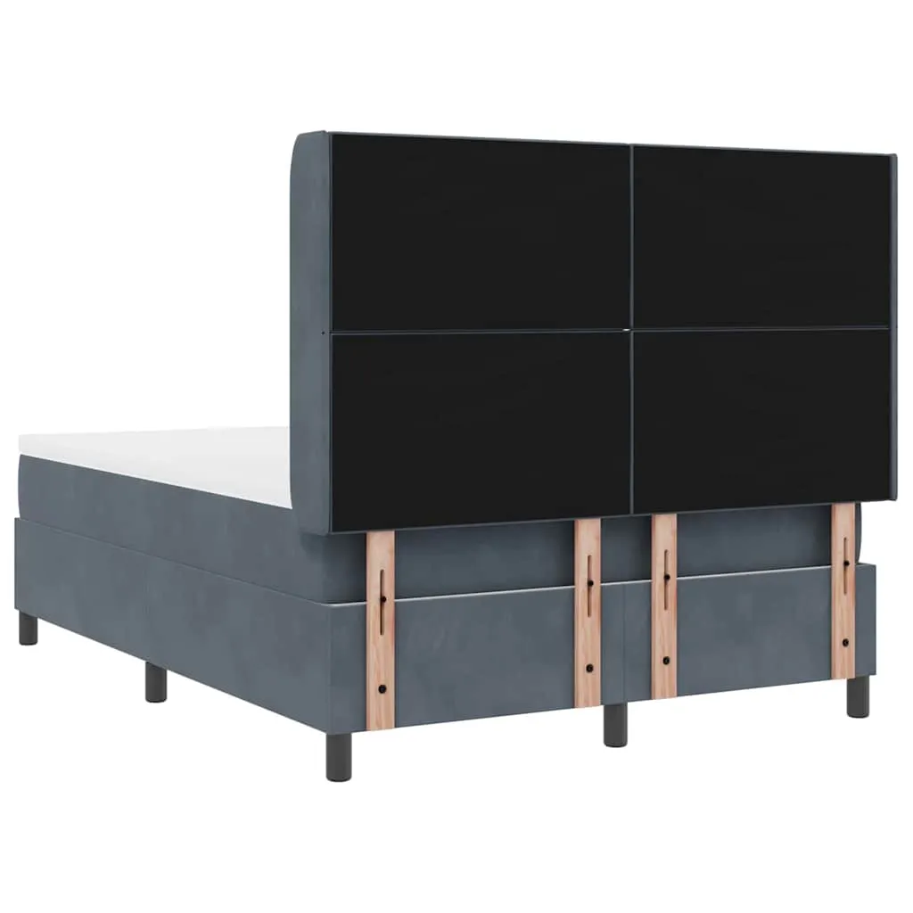 Boxspringbett Samt Dunkelgrau 140x200 cm mit verstellbarem Kopfteil
