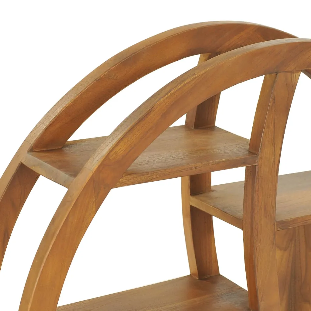 Wandregal Yin-und-Yang Design aus Naturholz 80x17,5x80 cm naturfarben