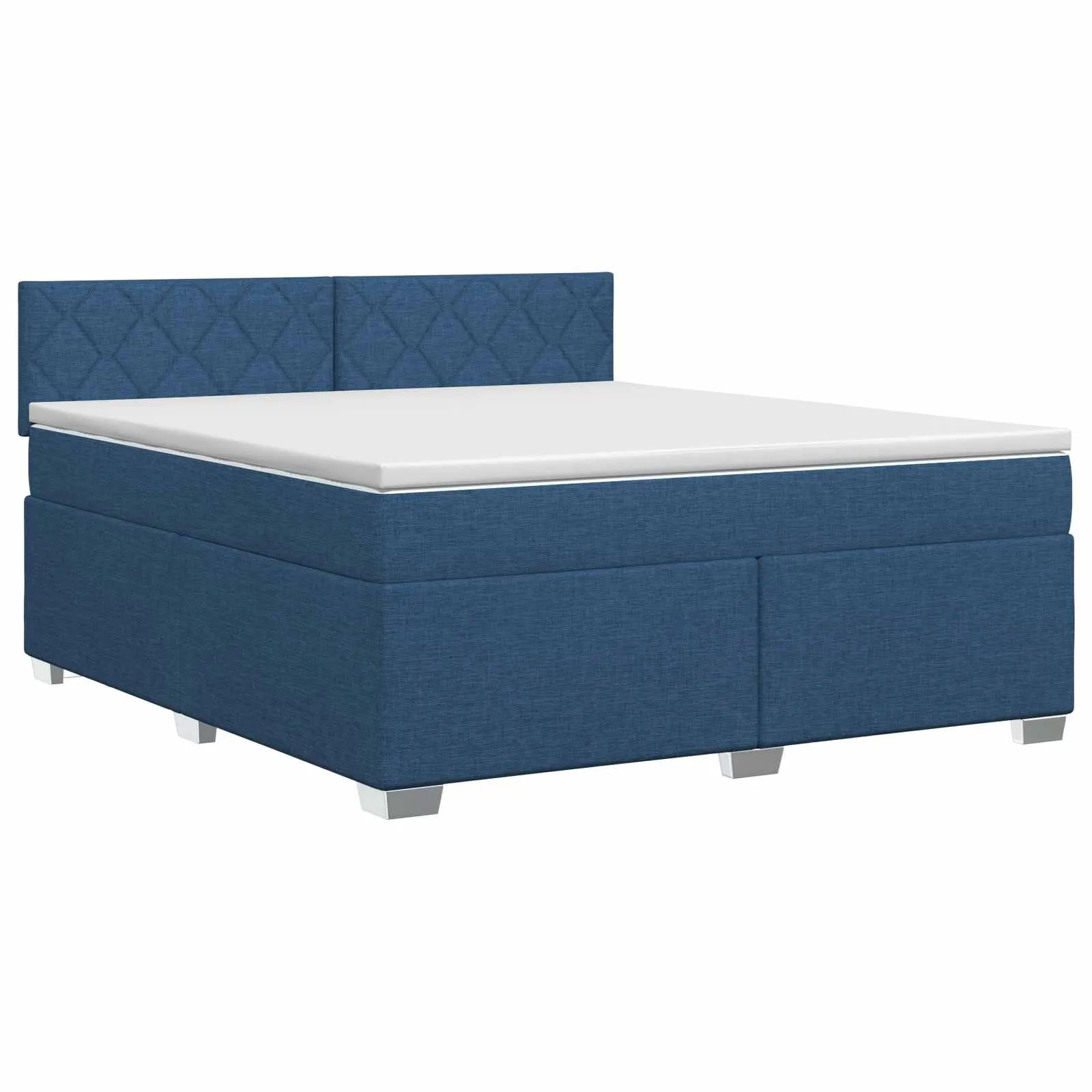Boxspringbett 140x200 cm mit Matratze, Blau, Holzwerkstoff