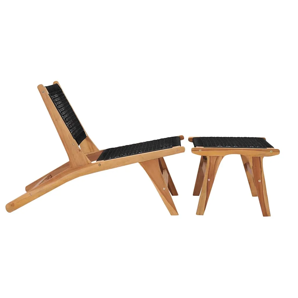 Bequeme Sonnenliege aus Naturholz 89,5 x 57 x 65 cm