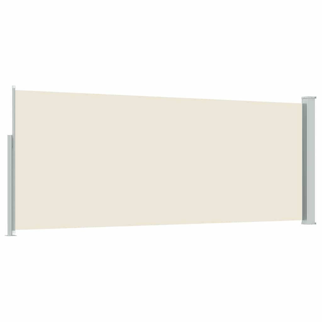 Einziehbare Garten-Seitenmarkise 300x120 cm in Grüngrau und Cremeweiß