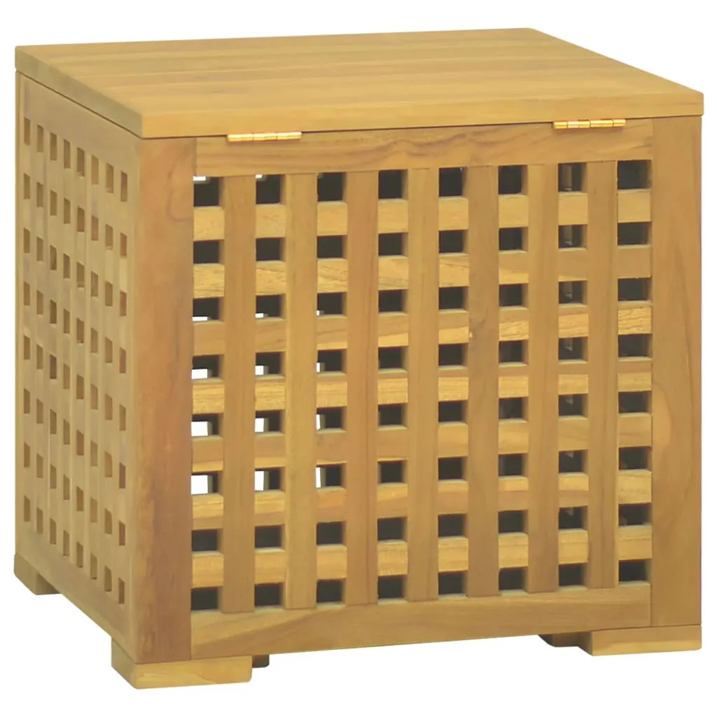 Seilbox 40x40x40 cm Massivholz Teak