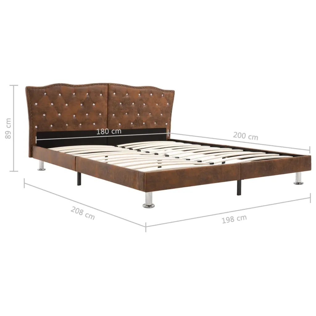 Bettgestell Braun Wildleder-Optik 180x200 cm