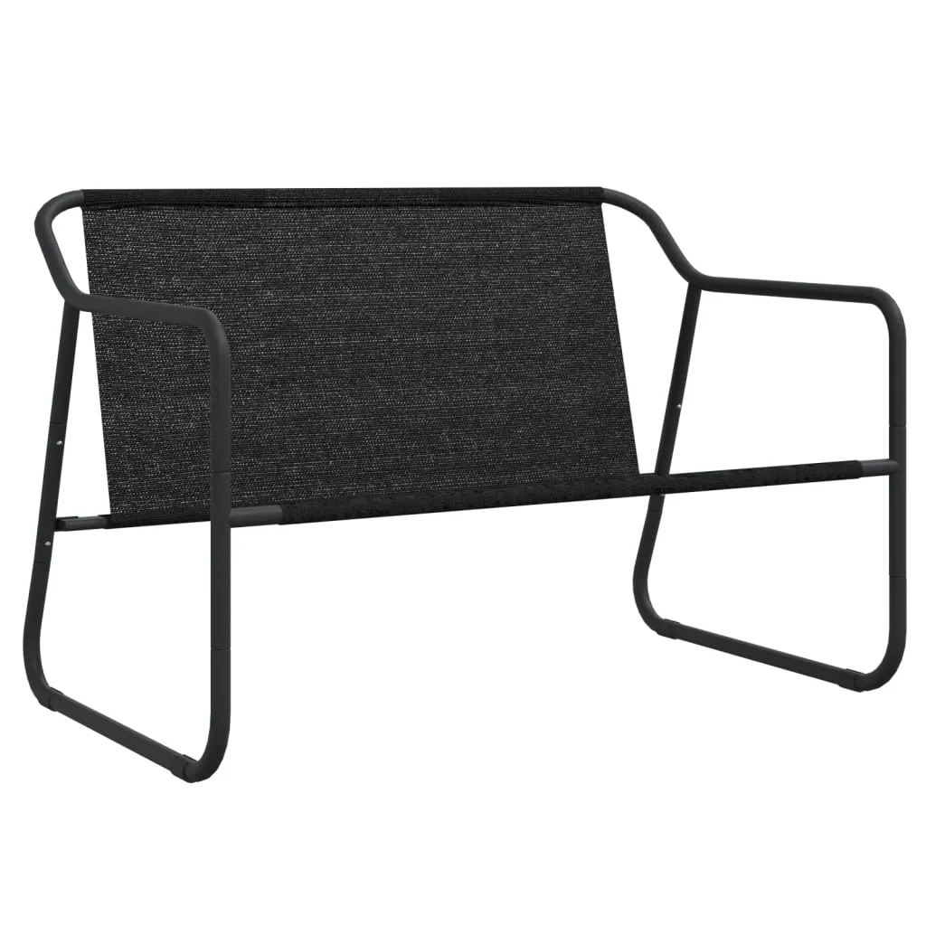 2-Sitzer Gartenbank Anthrazit 110x70x74 cm mit Textilene und Stahlrahmen
