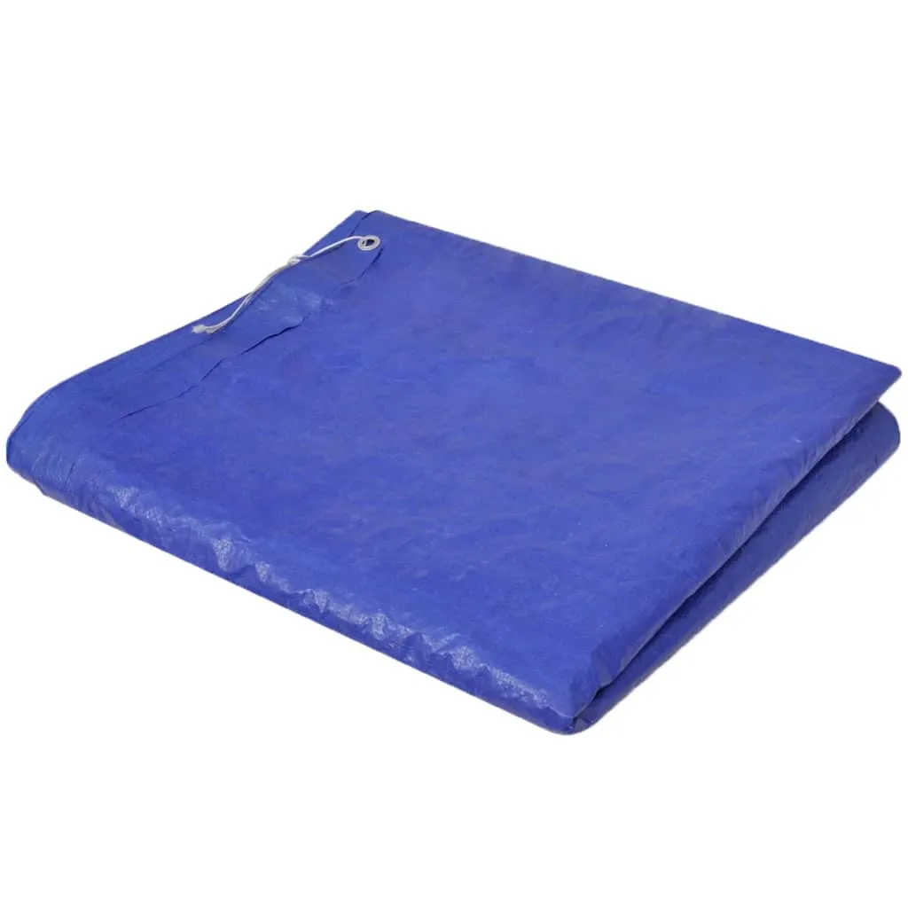 Dunkelblaue Poolabdeckung 400x207x122 cm für Stahlrahmen-Pools
