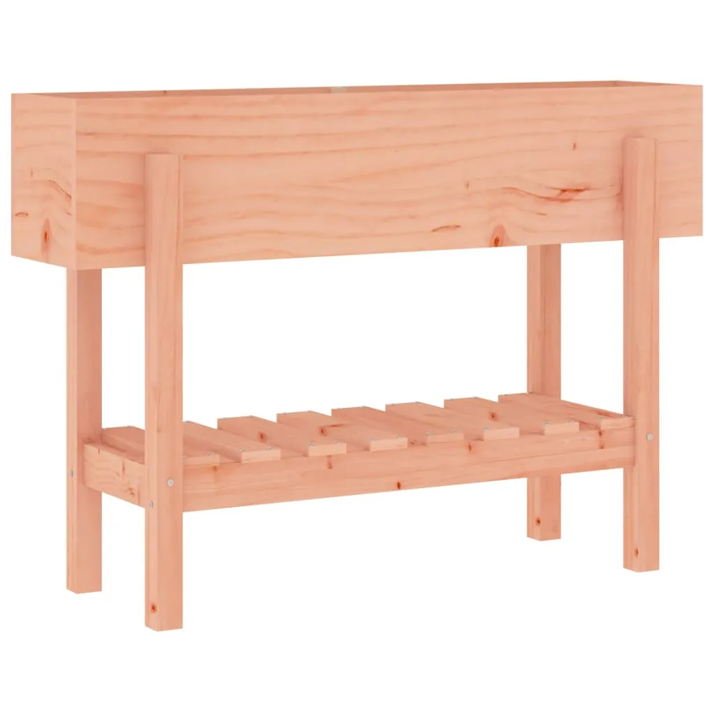 Hochbeet aus massivem Douglasienholz 101x30x69 cm mit Ablage naturfarben