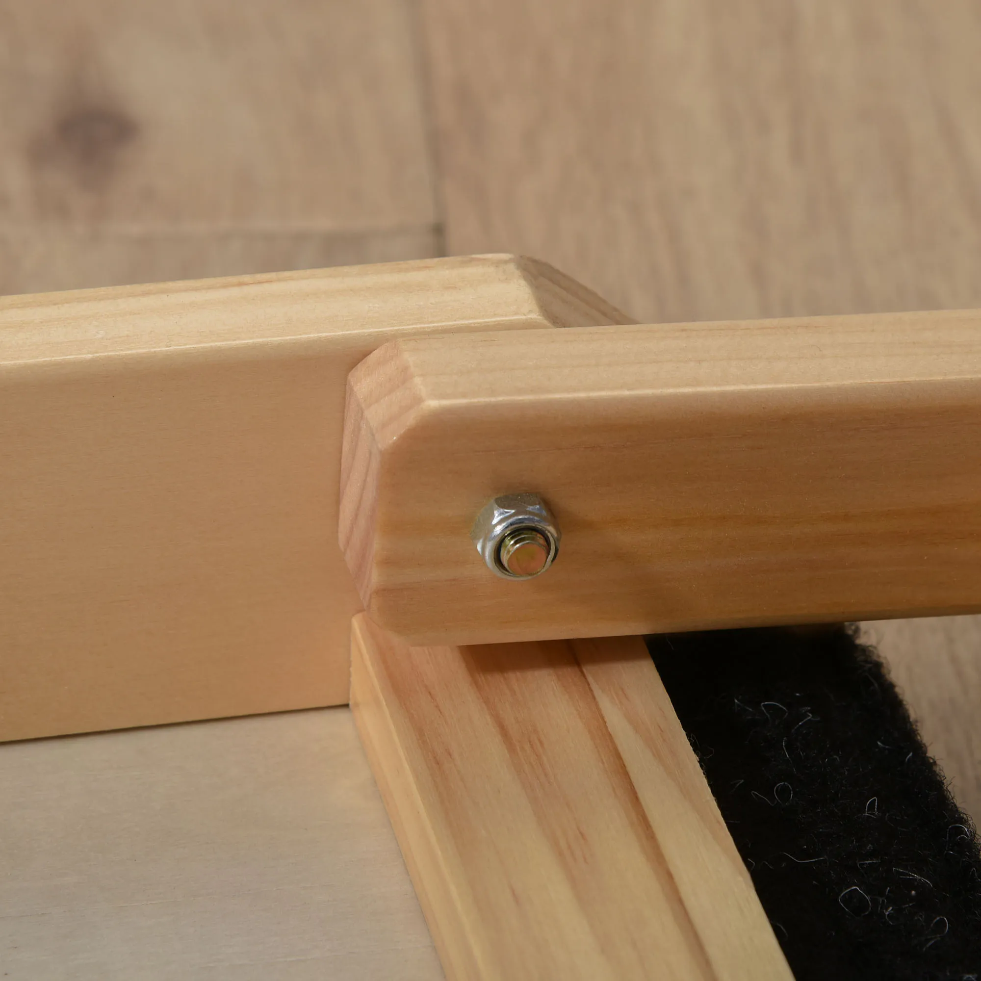 Haustierrampe aus Kiefernholz verstellbar, Schwarz+Naturholz 90cm