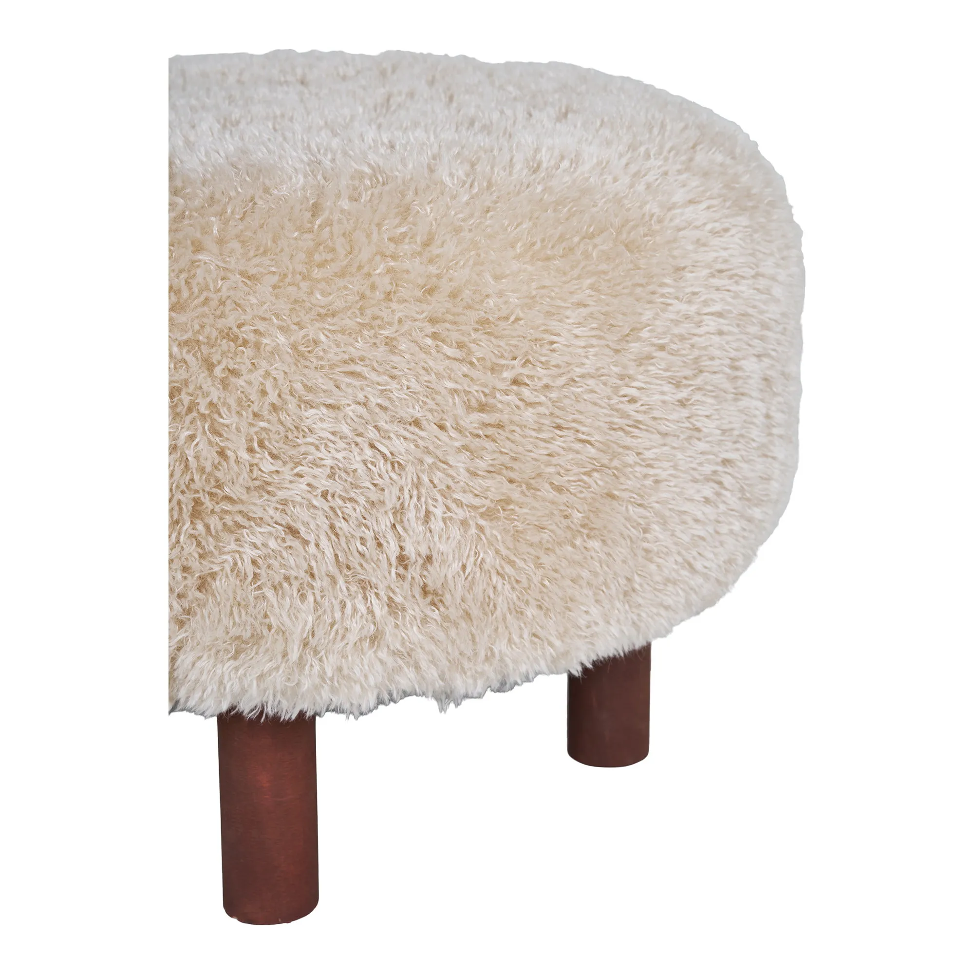 tinkaro Inverness Pouf Puffer ø50x36 cm Hellbraun