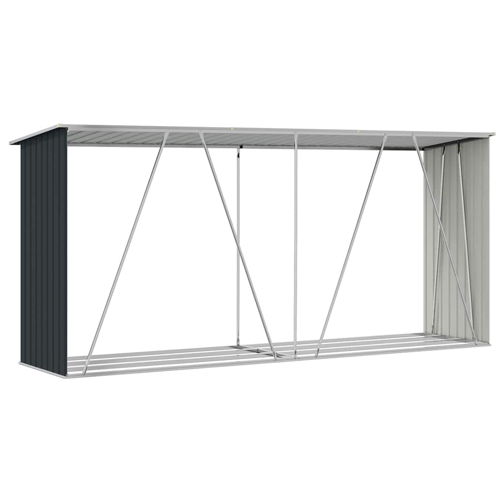 Brennholzschuppen Anthrazit 330 x 84 x 144/152 cm