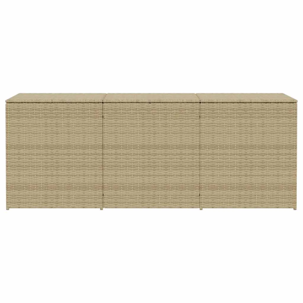 Garten-Truhe aus PE-Rattan und Stahl 180x90x70 cm in Beigemischung
