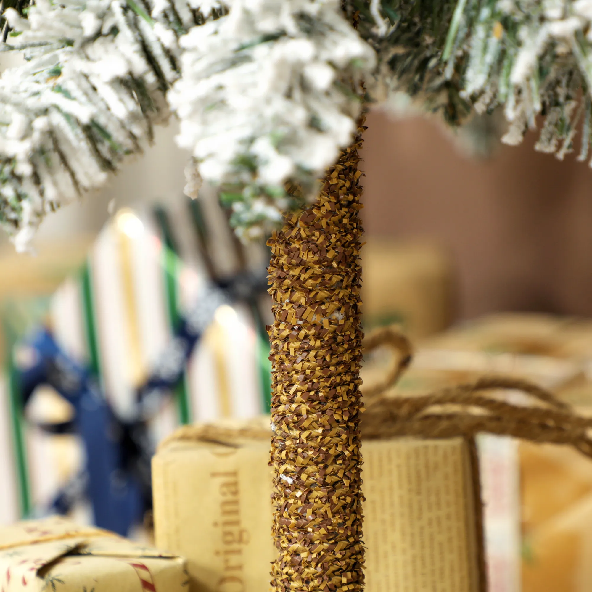 Künstliche Weihnachtsbäume 3er-Set verschneit Kunststoff Grün-Weiß