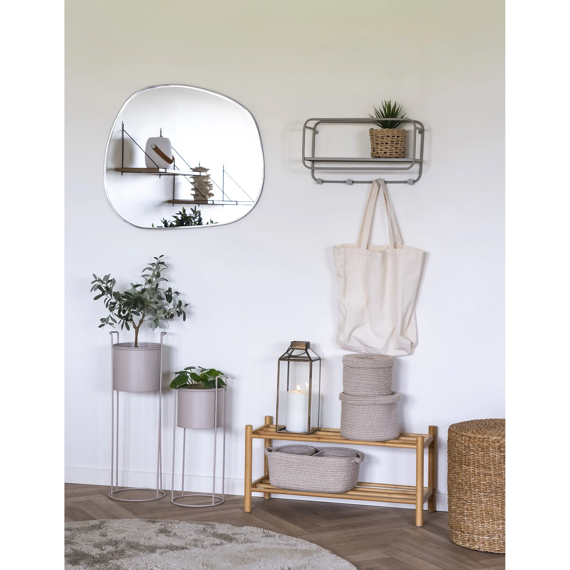 tinkaro Feira Hutablage Stahl 45x15x25 cm Grau