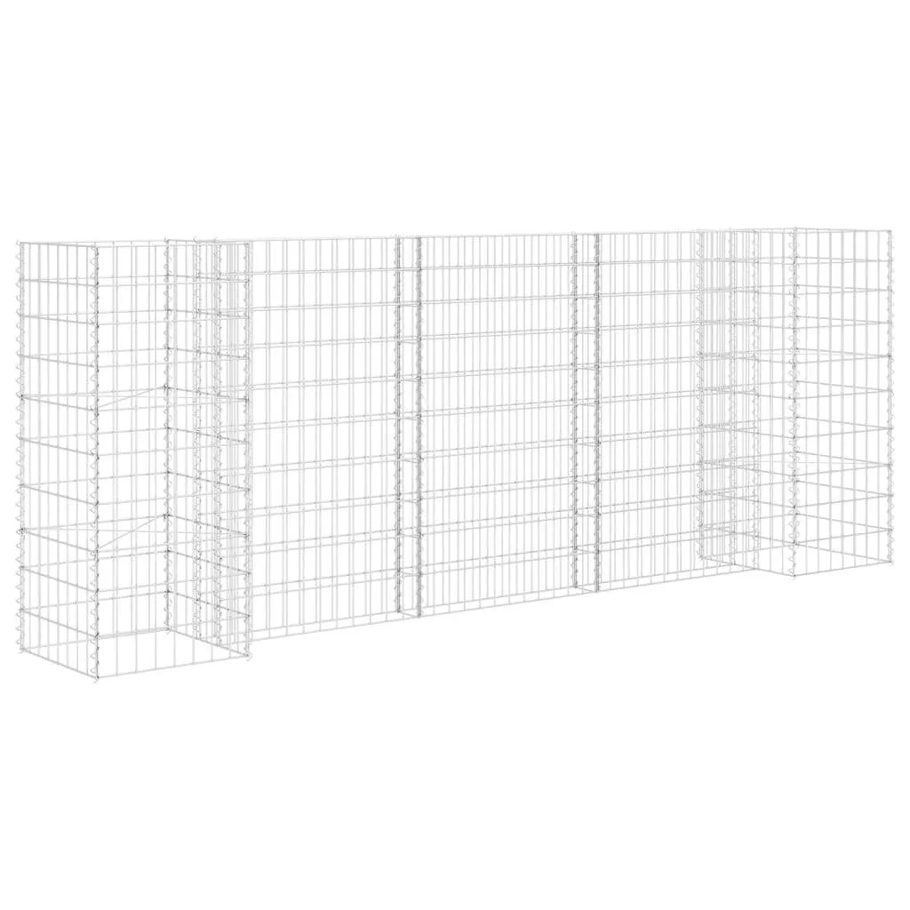 Gabionen-Pflanzgefäß 260 x 40 x 100 cm in Silber