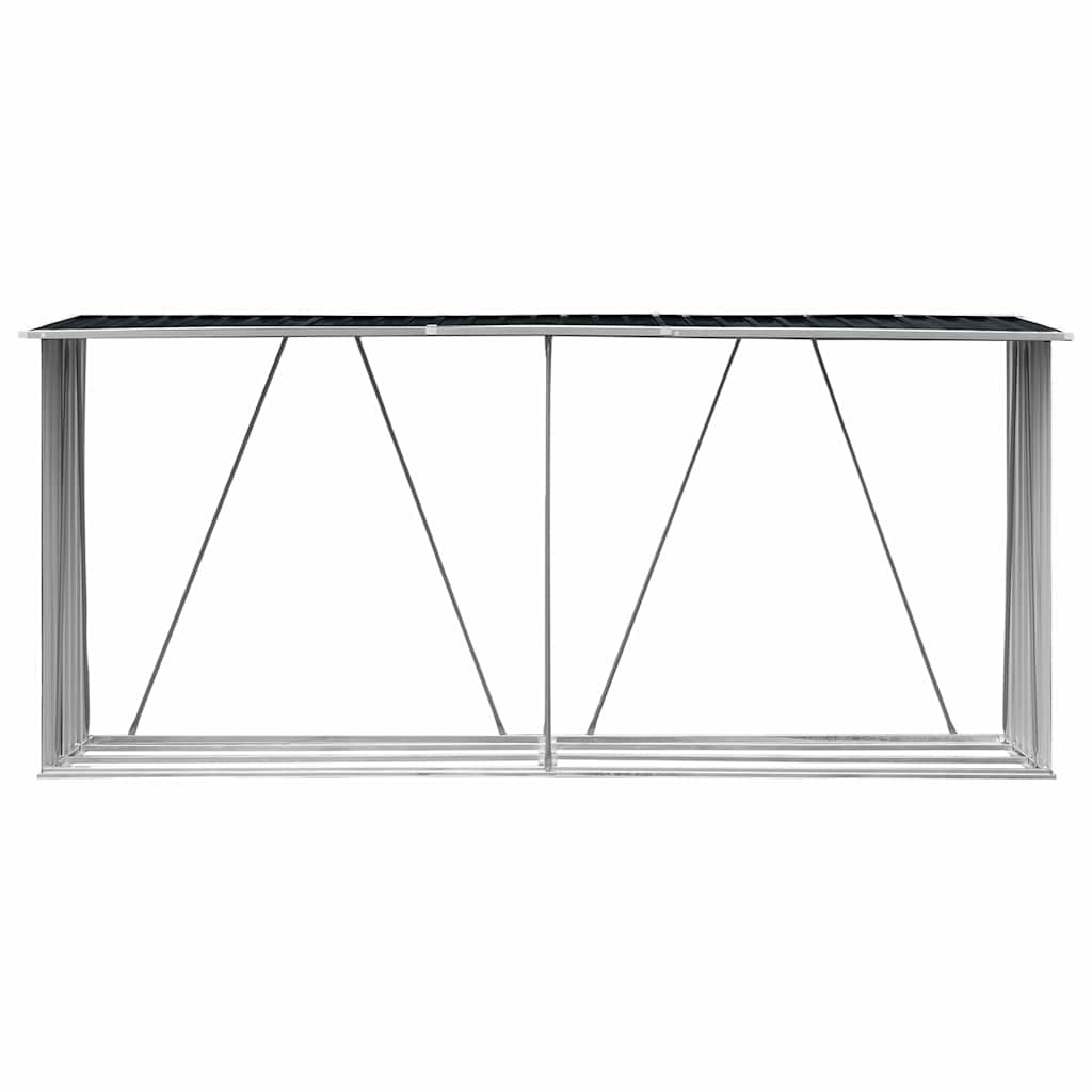 Brennholzschuppen Anthrazit 330 x 84 x 144/152 cm