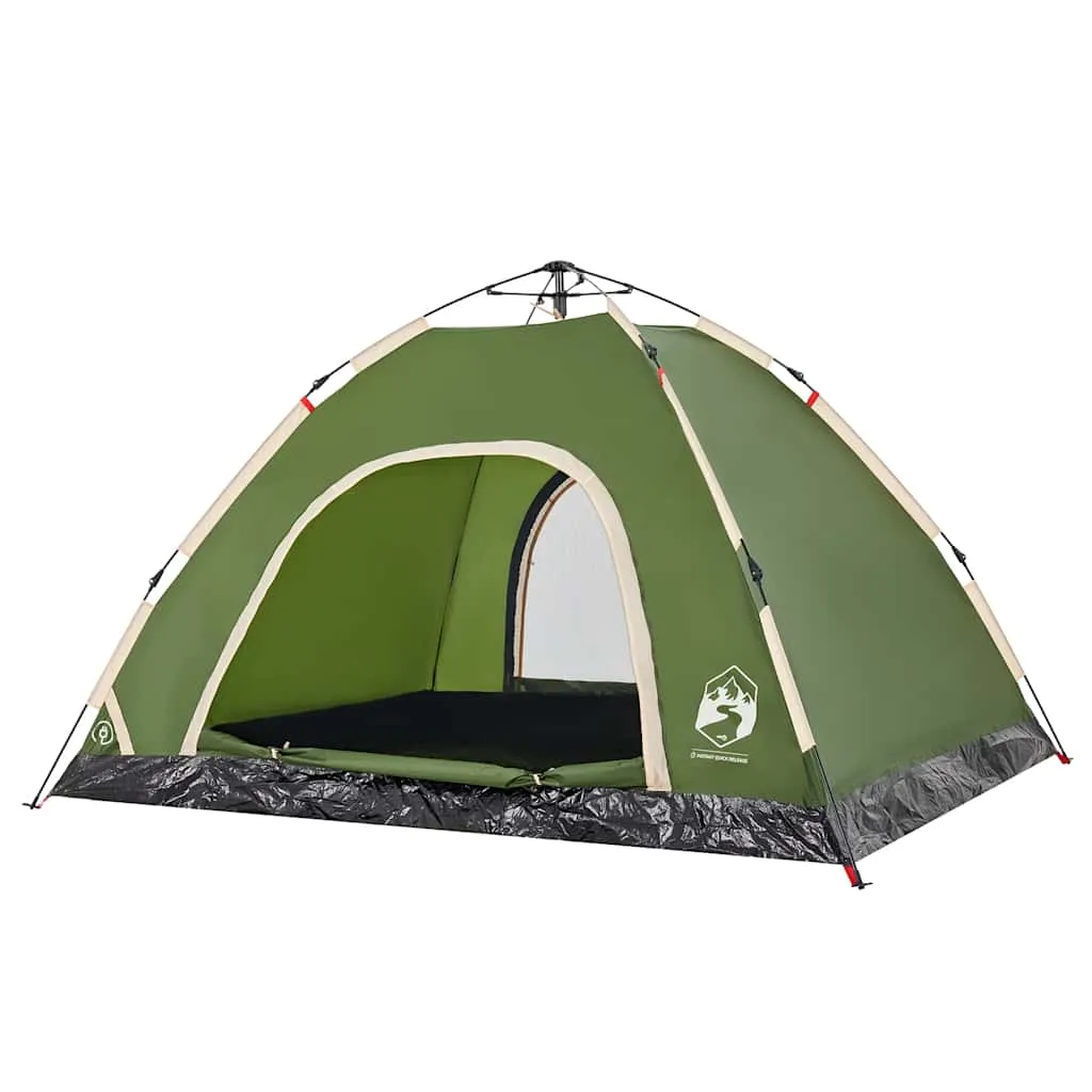 Campingzelt Grün 260 x 200 x 160 cm wasserdicht mit E-Anschluss