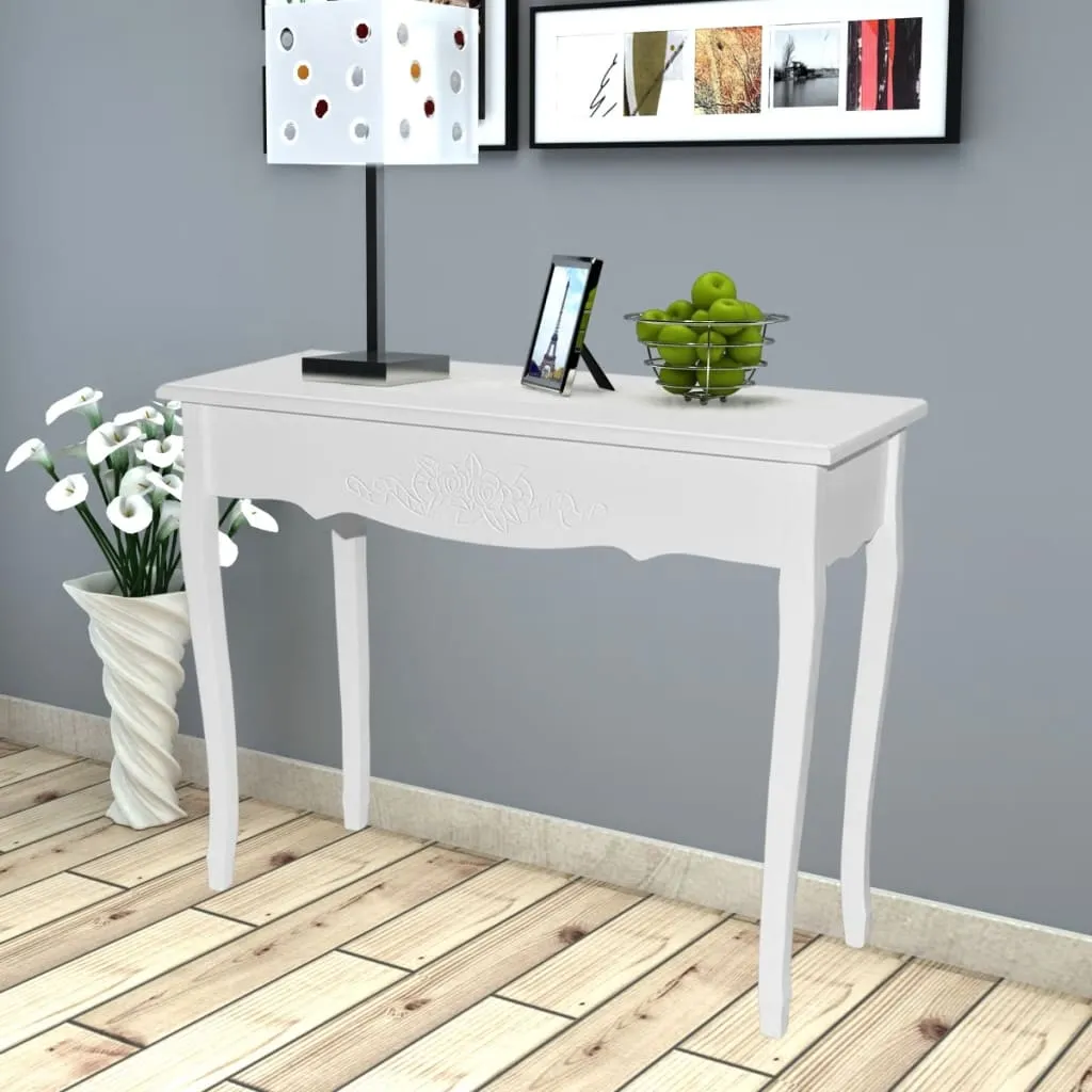 Konsolentisch Weiß 100 x 35 x 78 cm aus MDF und Kiefernholz