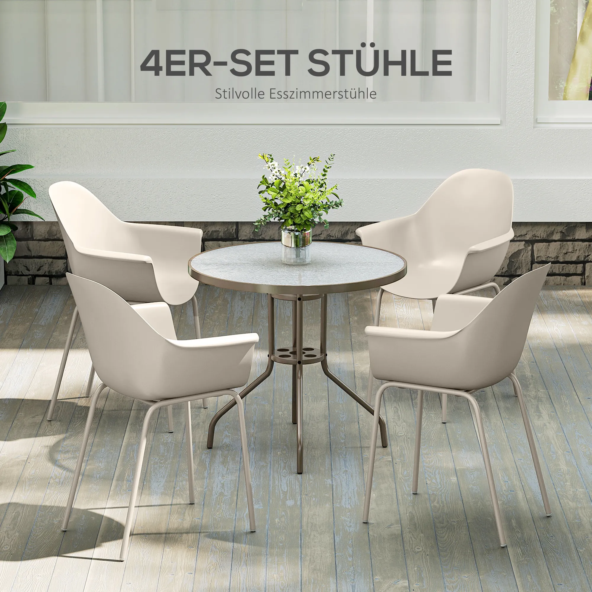 Gartenstühle Grau 59L x 55B x 84H cm