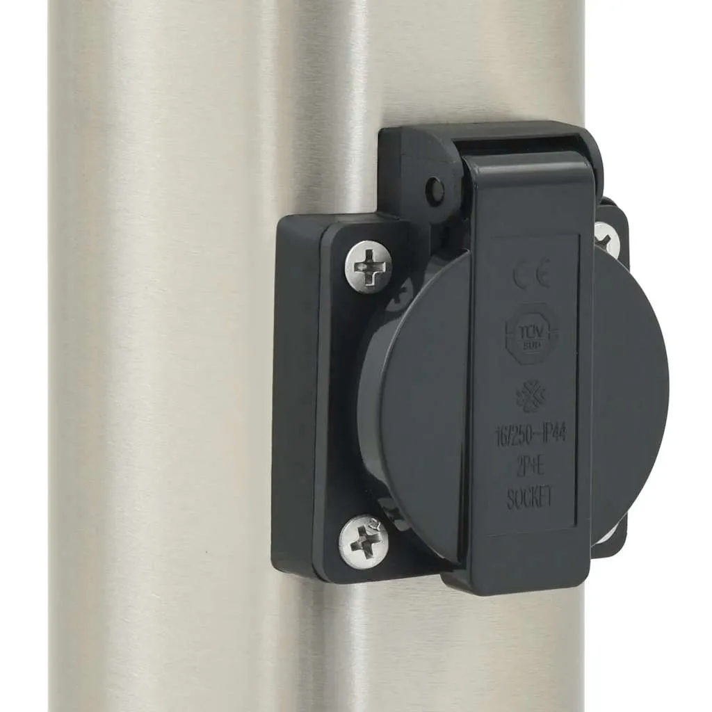 Pollerleuchte mit Sensor&Steckdose 80 cm Edelstahl IP44